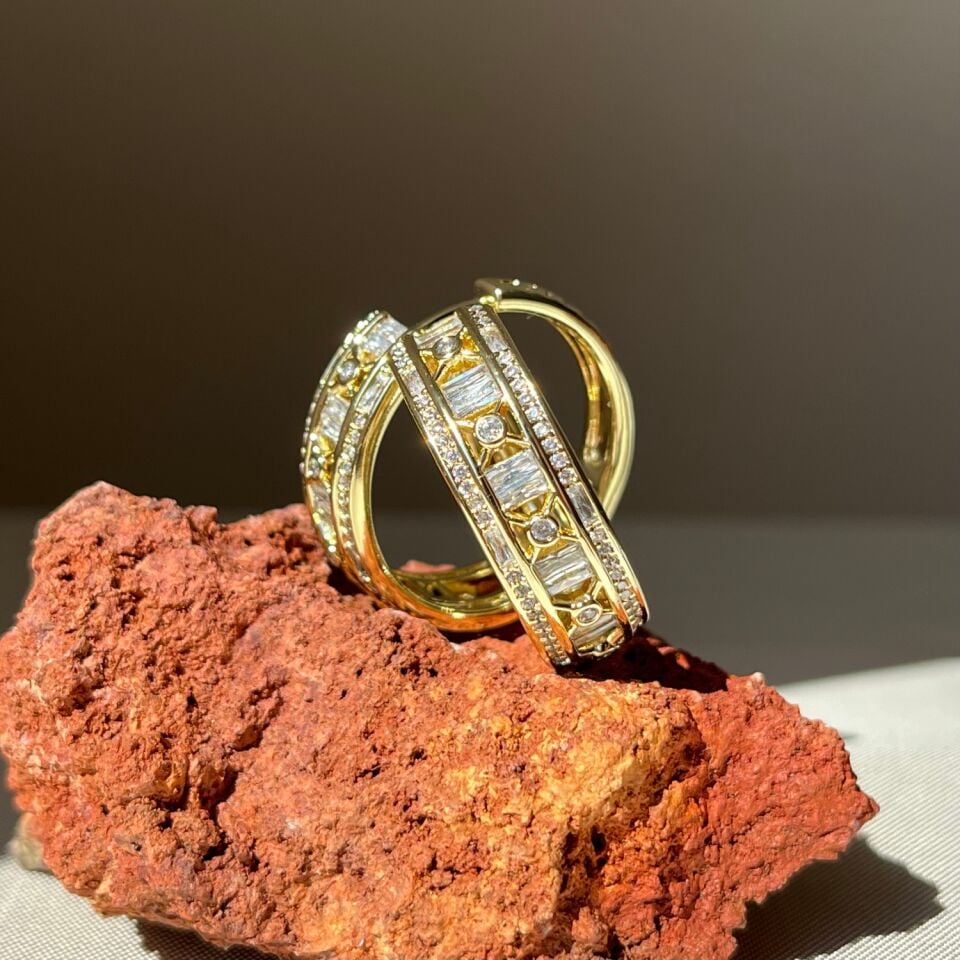 Baget pırlanta montür xuping küpe