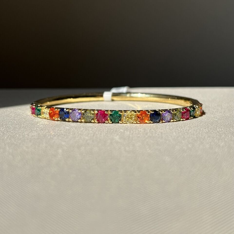 Pırlanta suyolu montür renkli taş vıp kelepçe