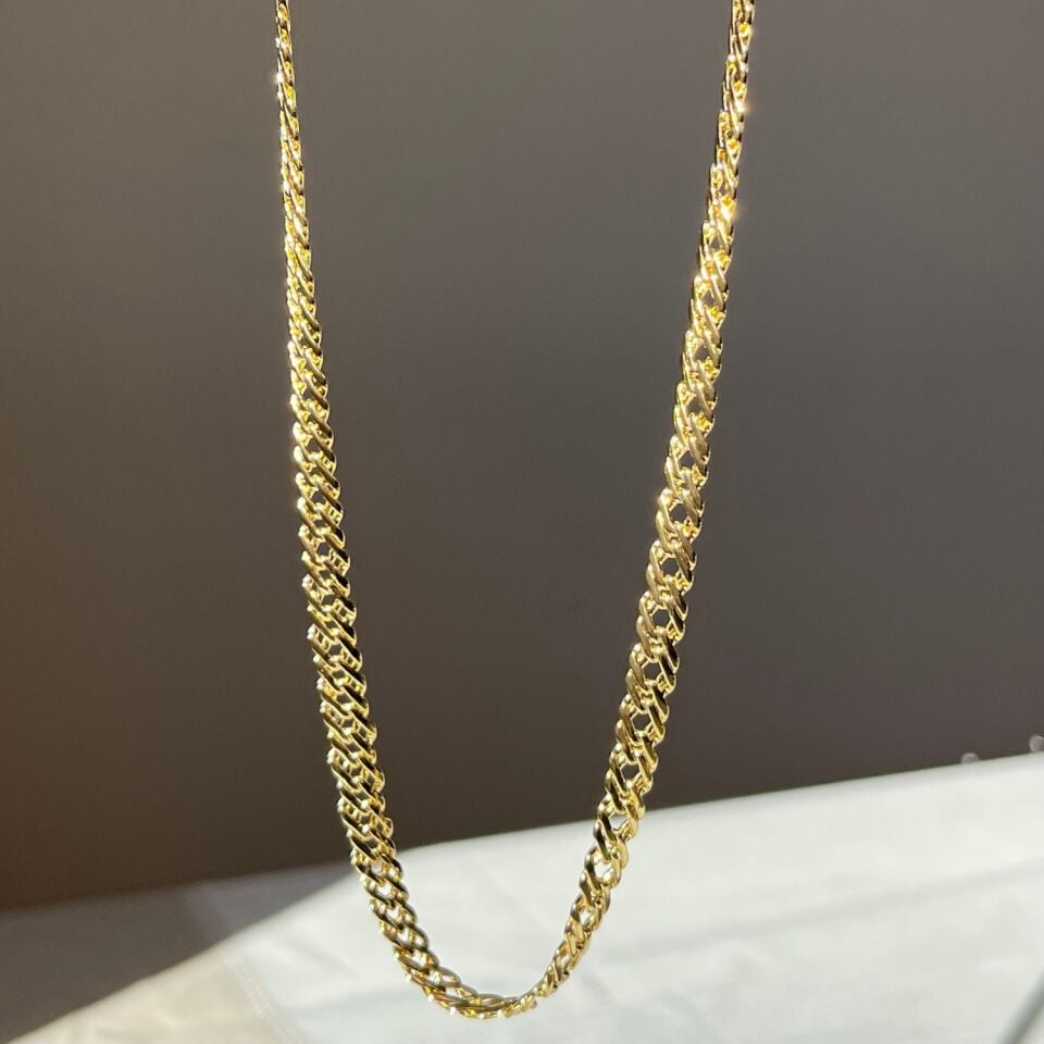 Altın işçiliği ezme xuping zincir 55cm