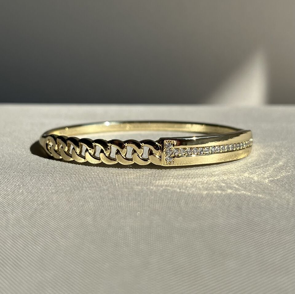 Pırlanta işçiliği xuping kelepçe (küçük boy 5,4 inç)