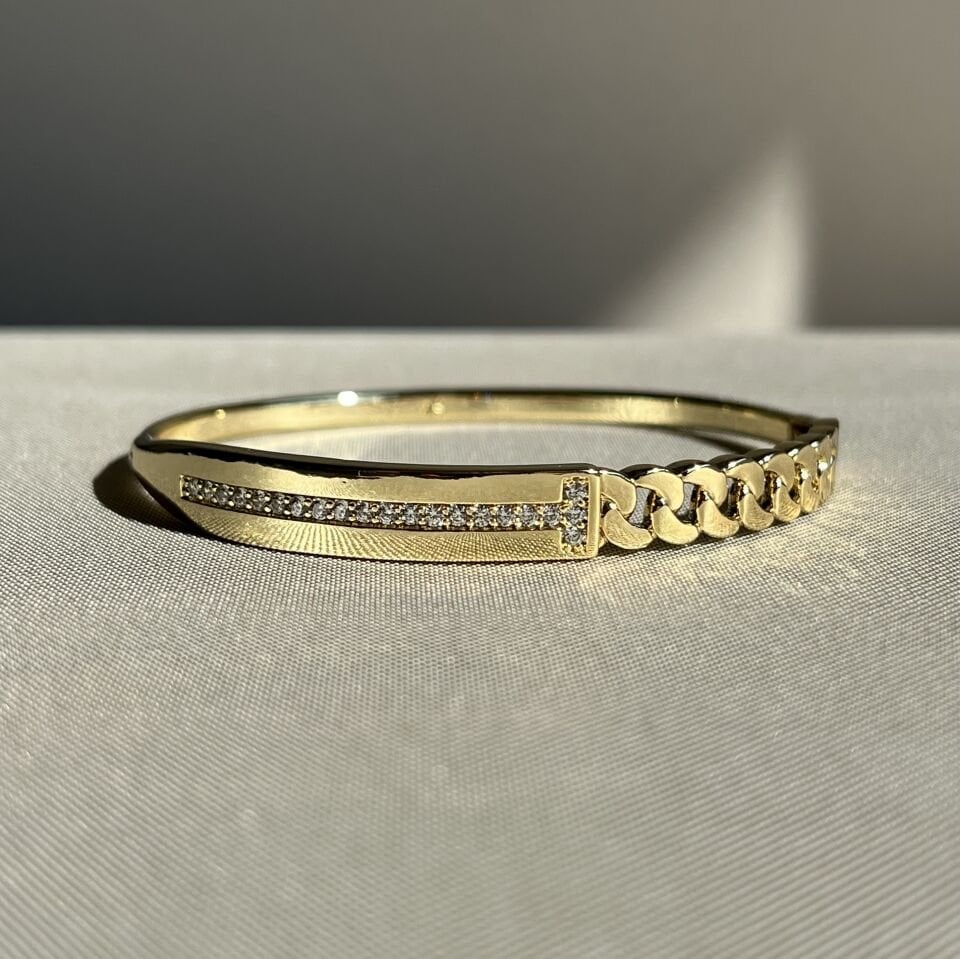 Pırlanta işçiliği xuping kelepçe (küçük boy 5,4 inç)