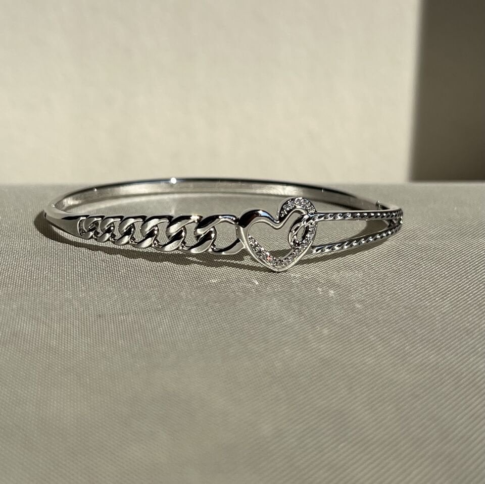 Pırlanta montür kalp xuping kelepçe