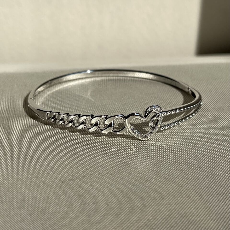 Pırlanta montür kalp xuping kelepçe