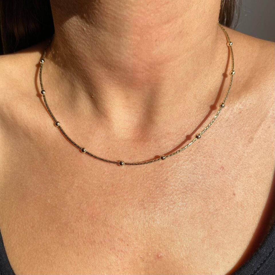 Altın işçiliği dorika xuping choker kolye
