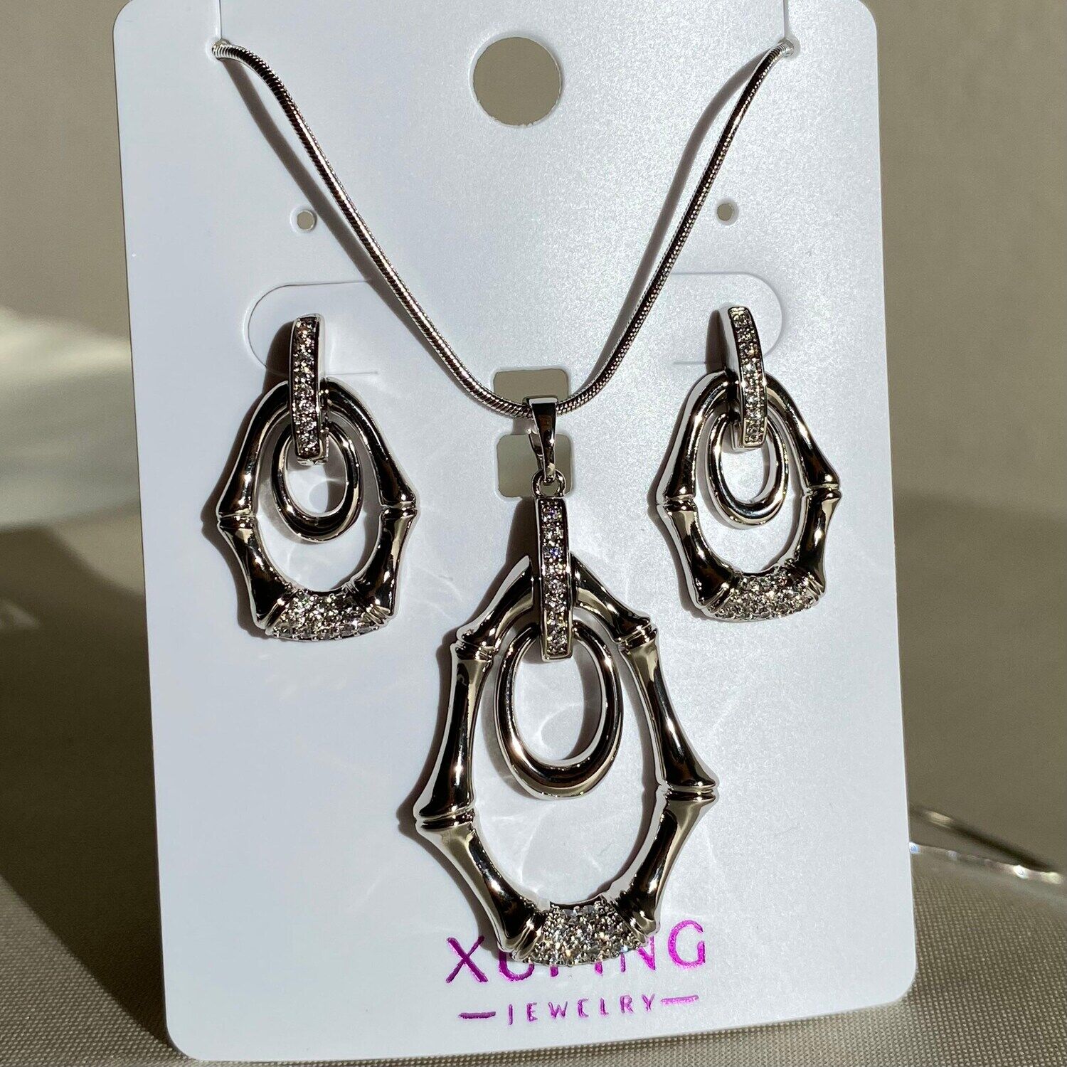 Pırlanta işçiliği kolye küpe xuping set