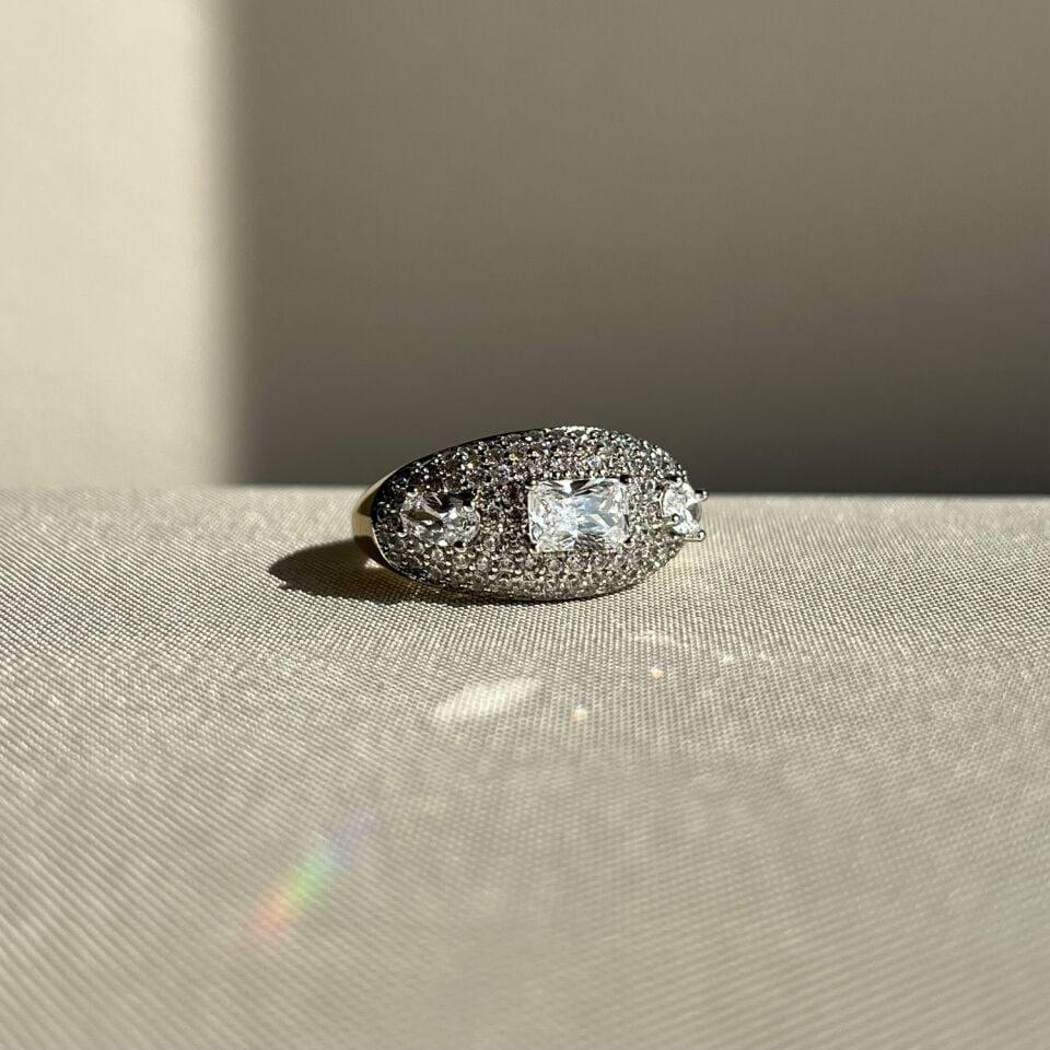 Çift renk pırlanta işçiliği tasarım xuping yüzük