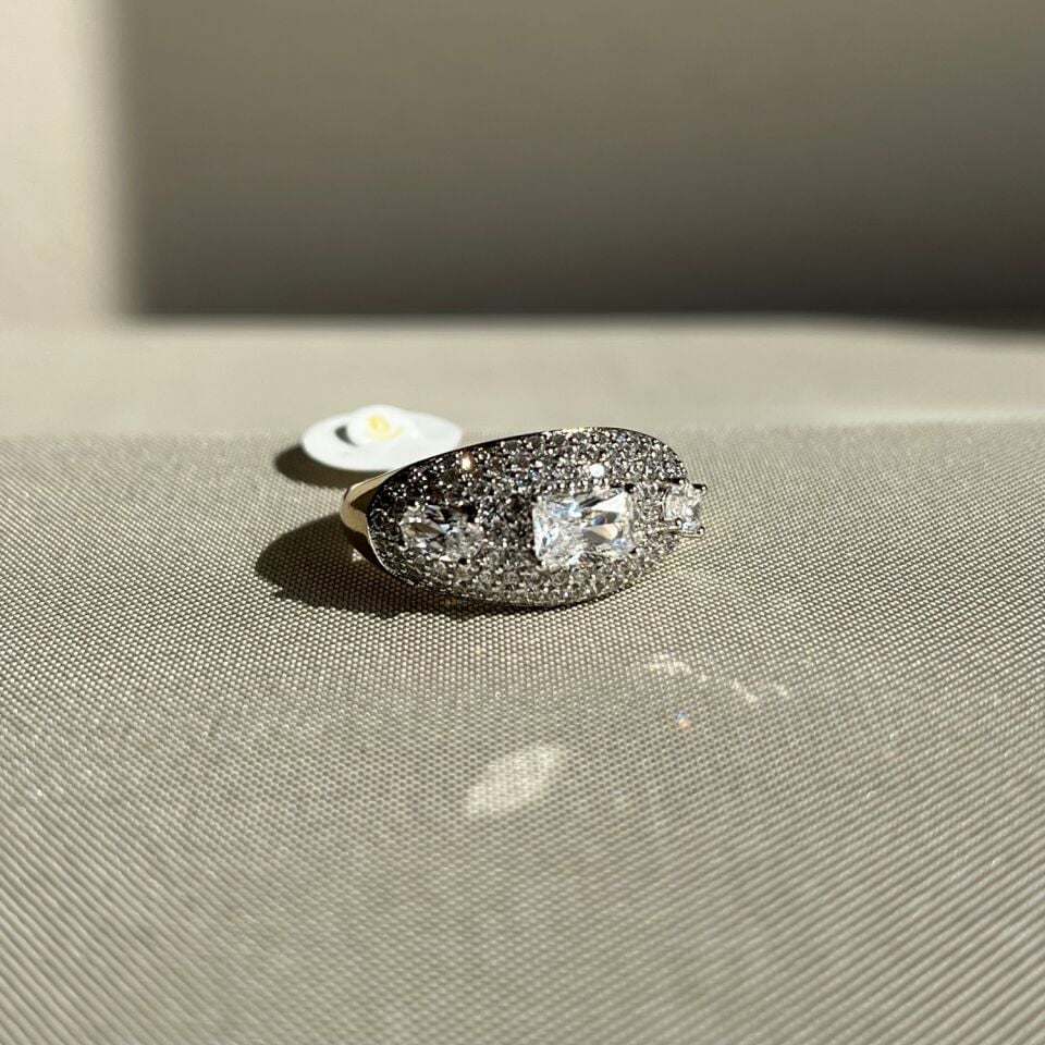 Çift renk pırlanta işçiliği tasarım xuping yüzük