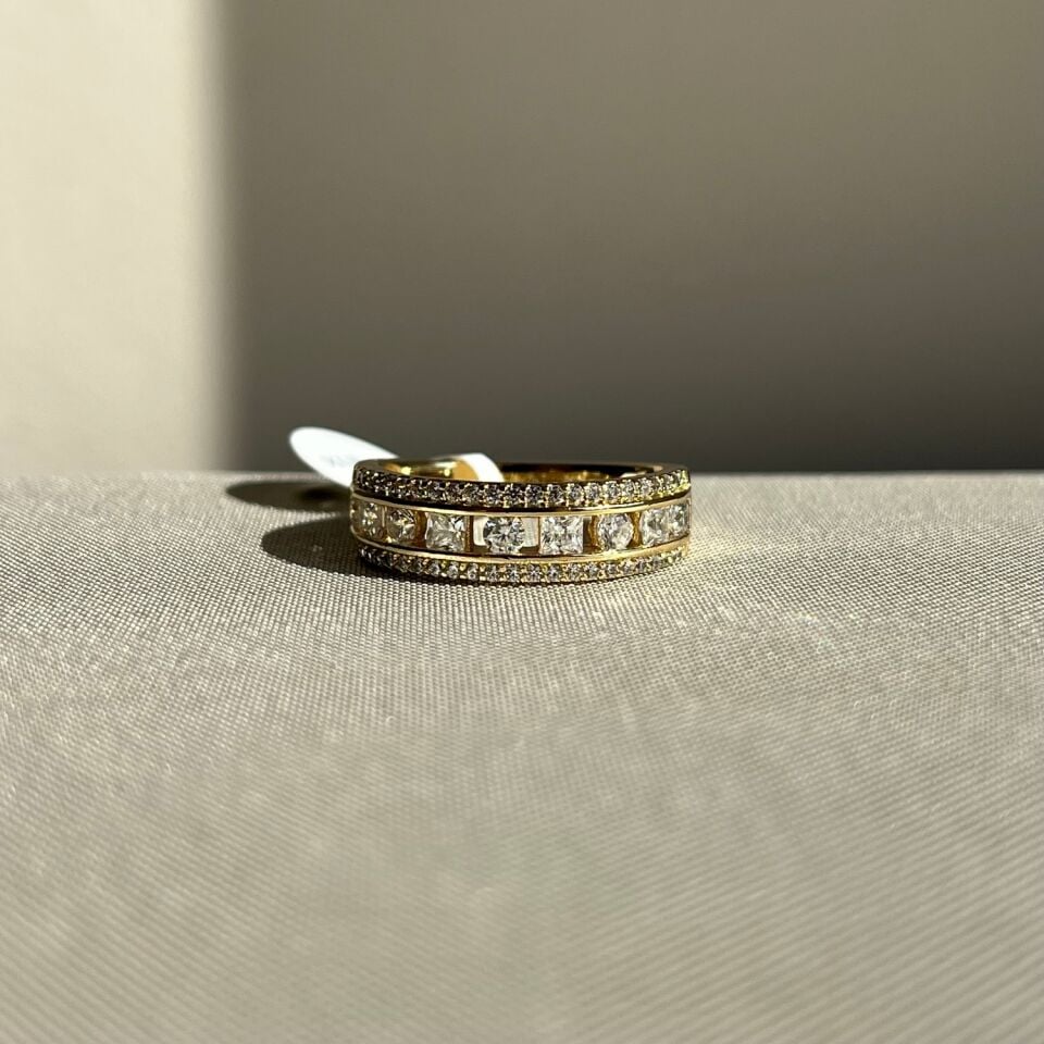 Kanal baget pırlanta montür xuping yüzük