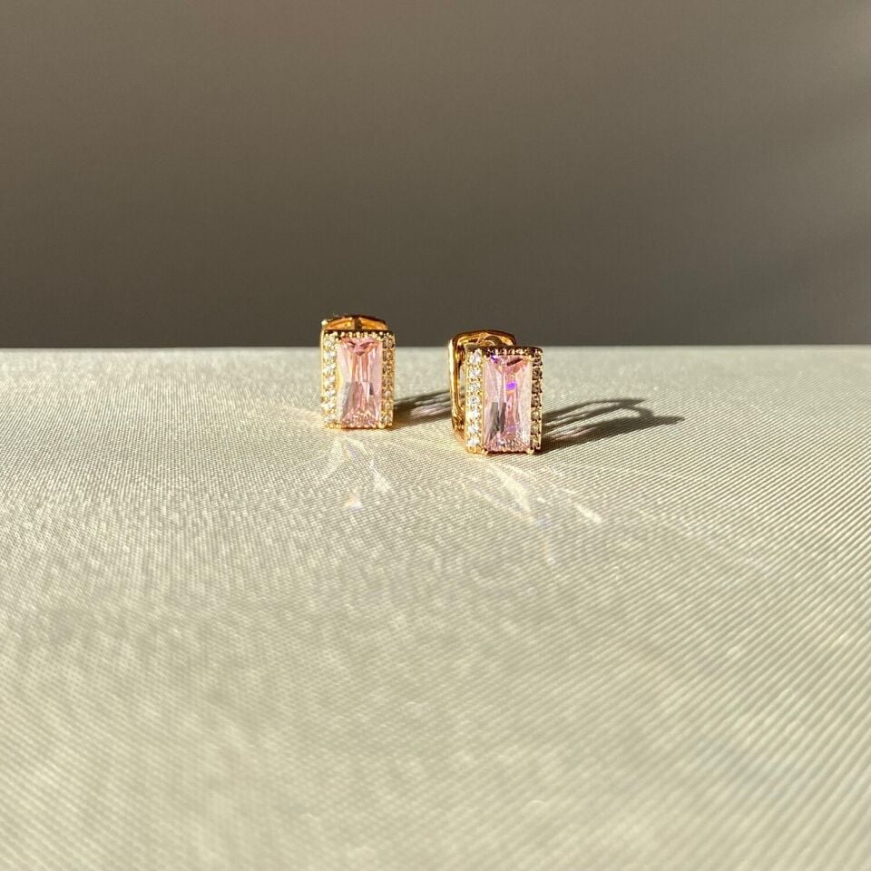 Pembe pırlanta montür xuping küpe