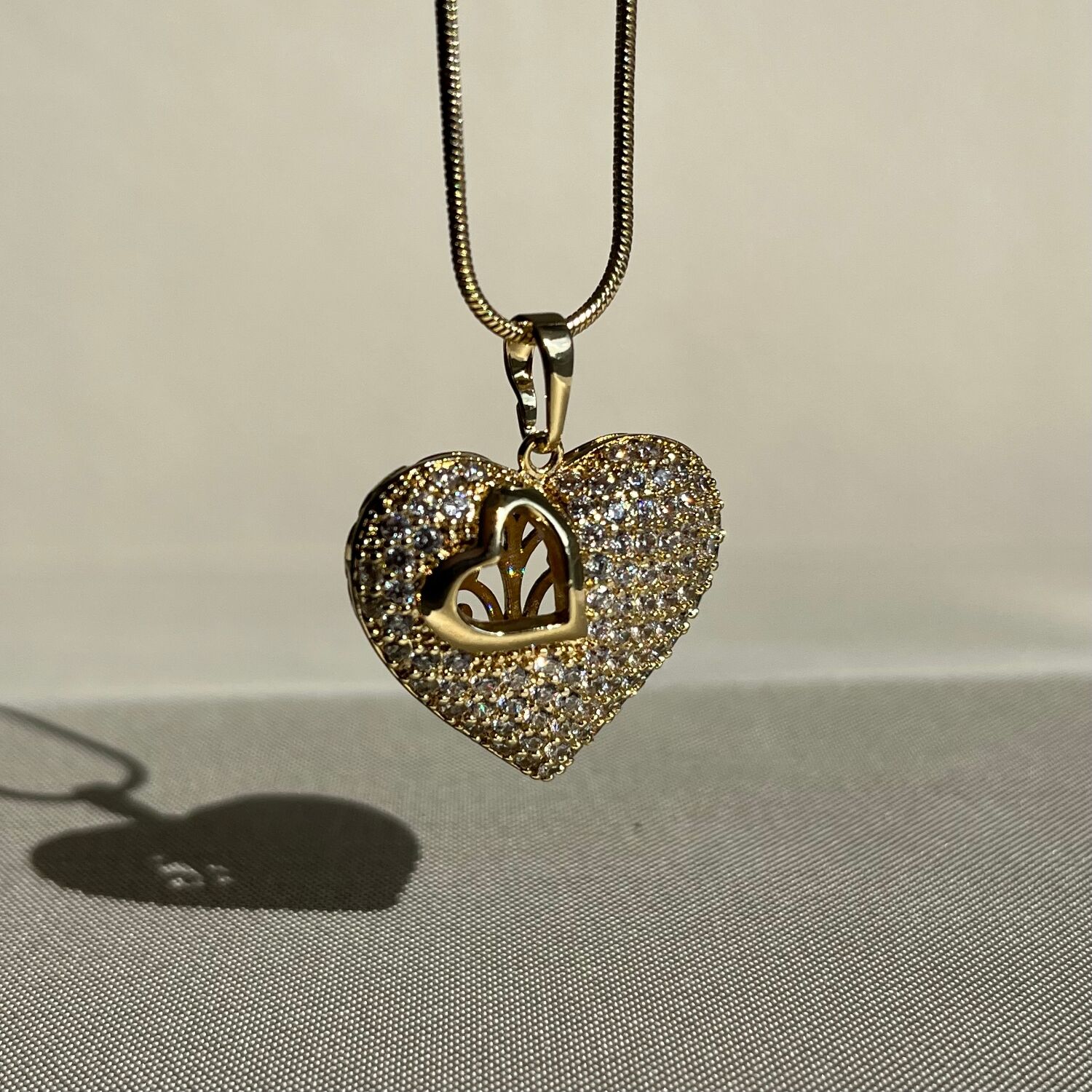 Pırlanta işçiliği kalp xuping kolye