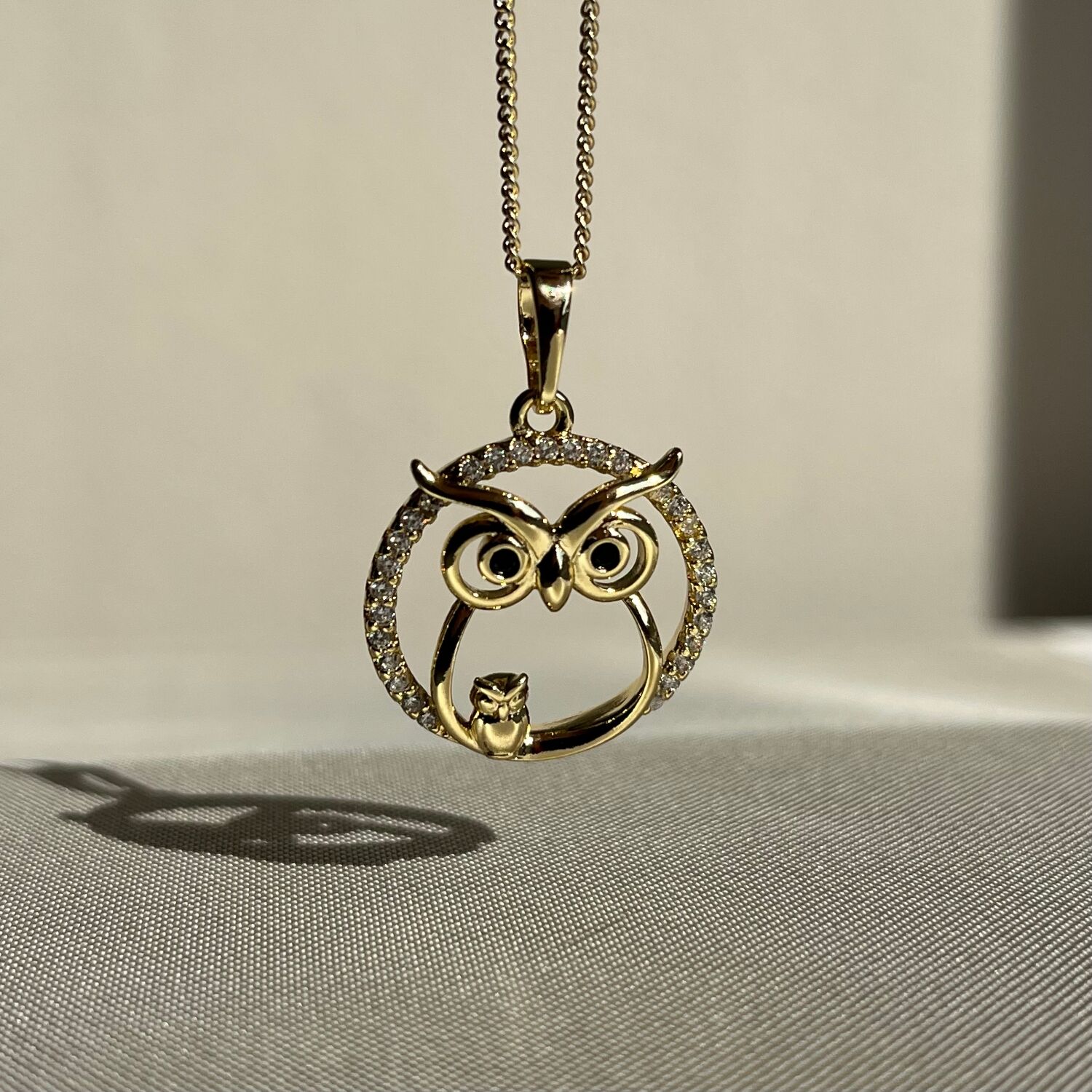 Pırlanta işçiliği baykuş figür xuping kolye