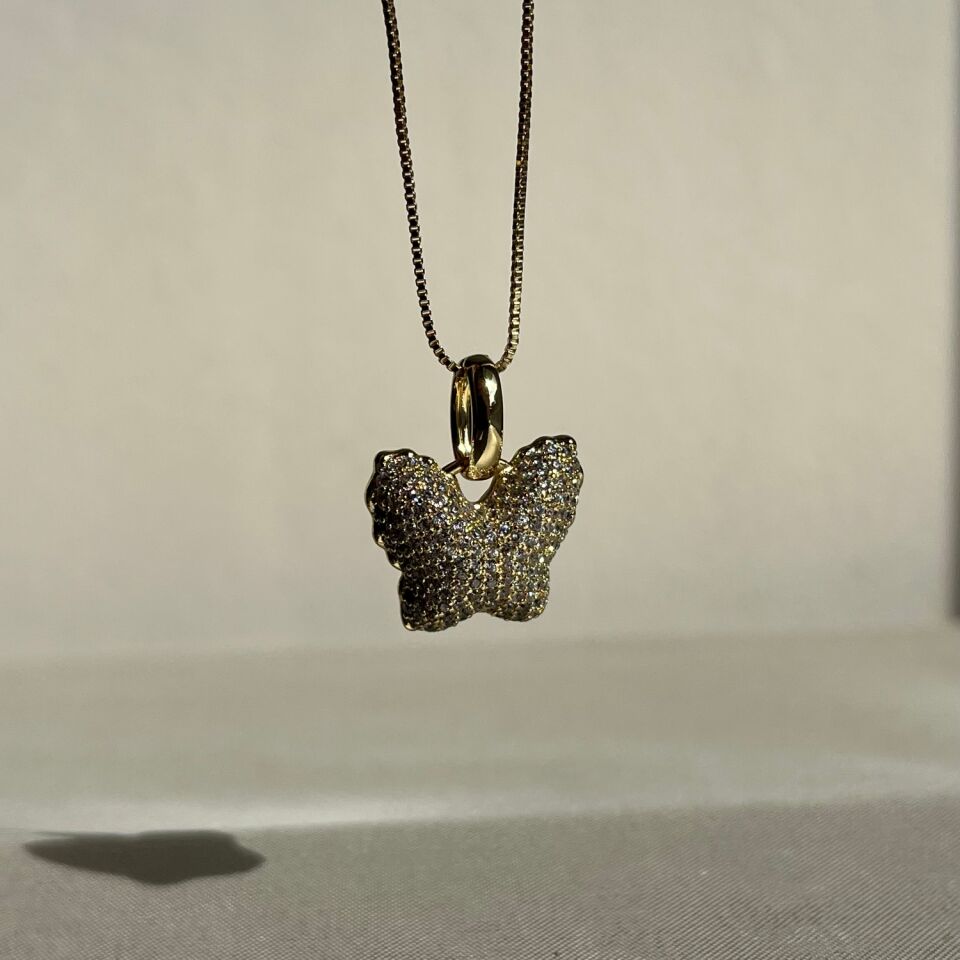 Pırlanta işçiliği kelebek figür xuping kolye