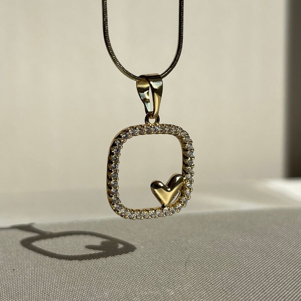 Pırlanta işçiliği kalp xuping kolye