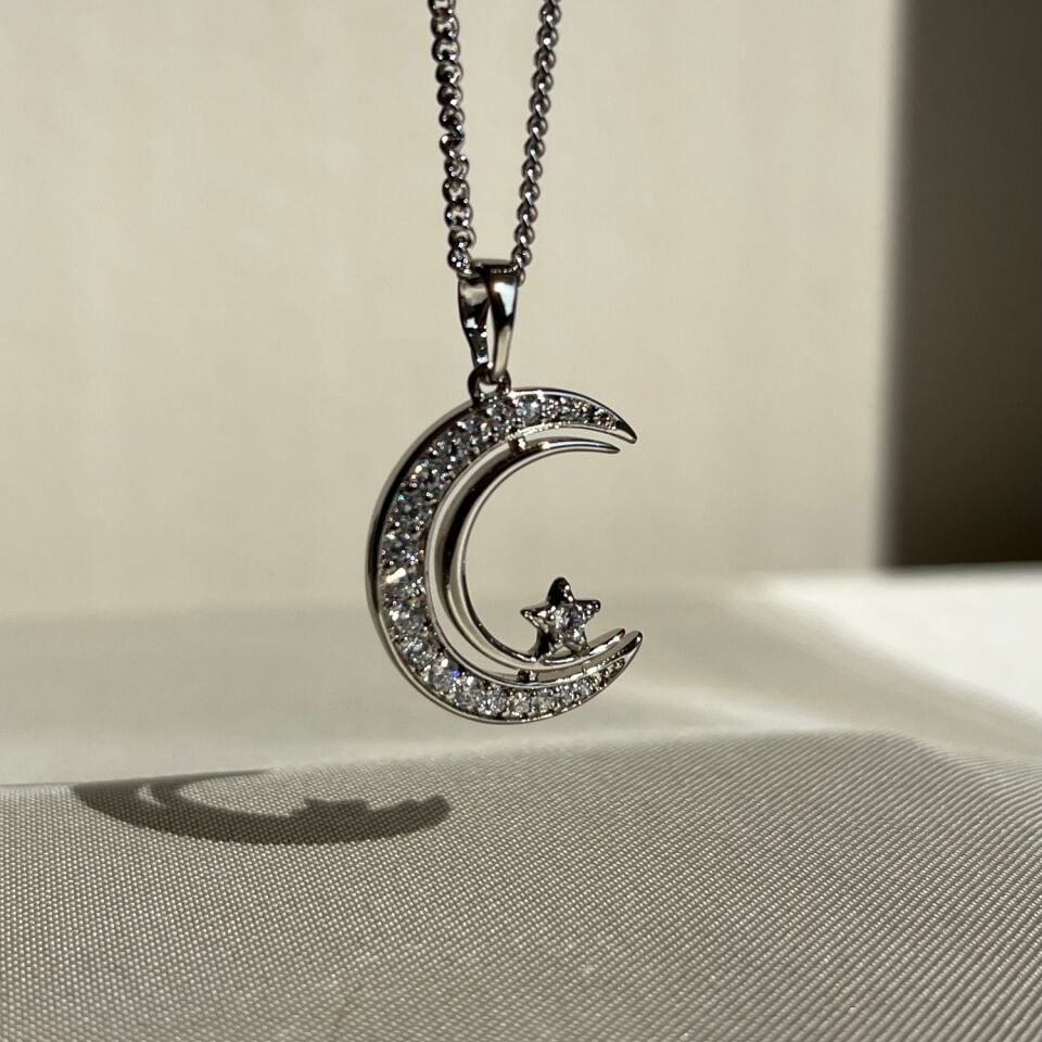 Pırlanta işçiliği ayyıldız xuping kolye