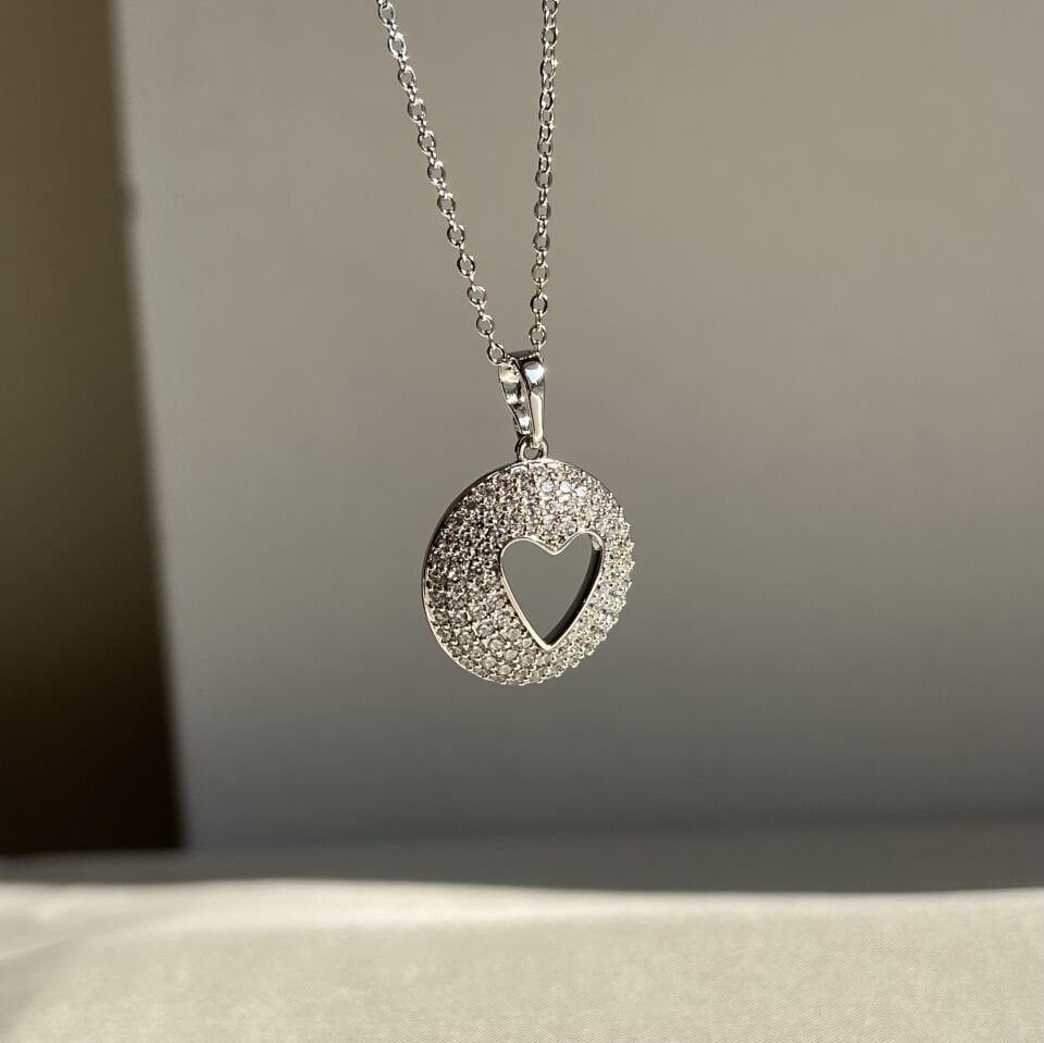 Pırlanta işçiliği kalp xuping kolye