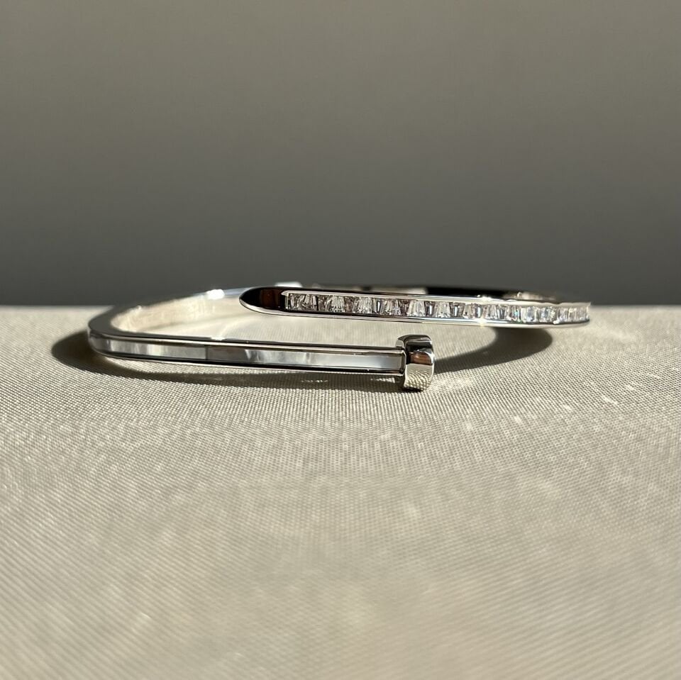 Baget pırlanta montür sedefli vıp kelepçe