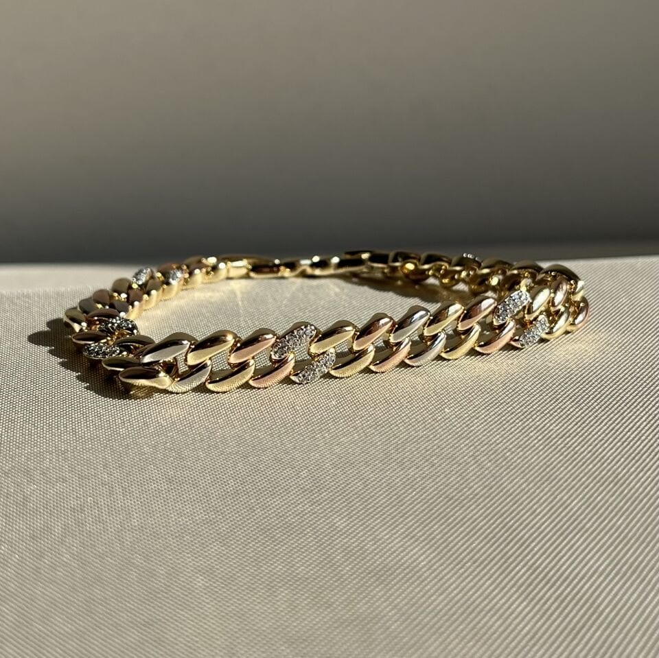 3 renk pırlanta işçiliği gurmet xuping bileklik