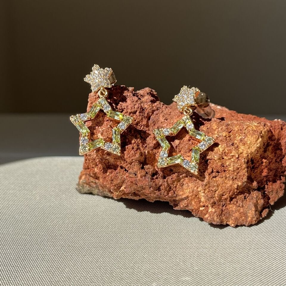 Peridot taş xuping küpe