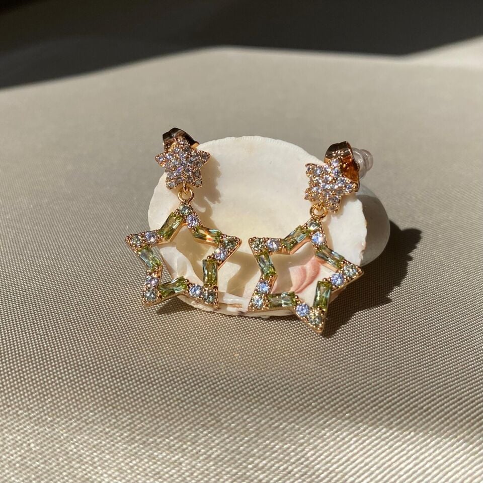 Peridot taş xuping küpe