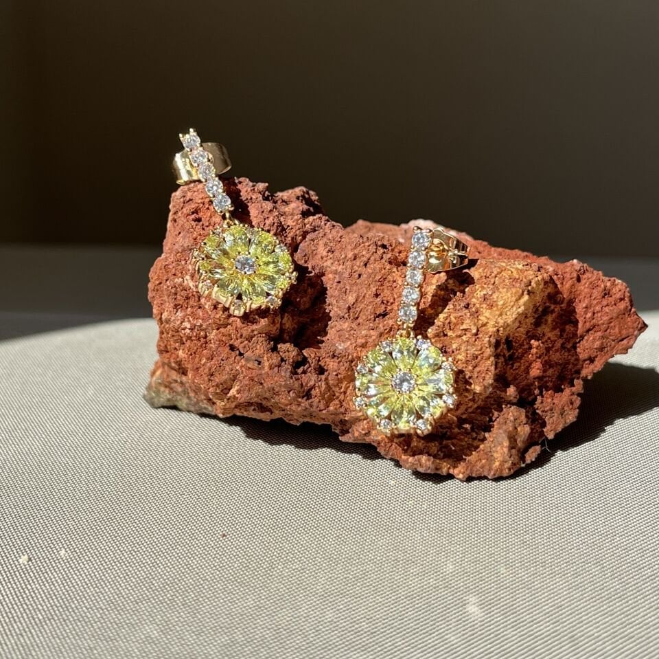 Peridot taş pırlanta montür xuping küpe
