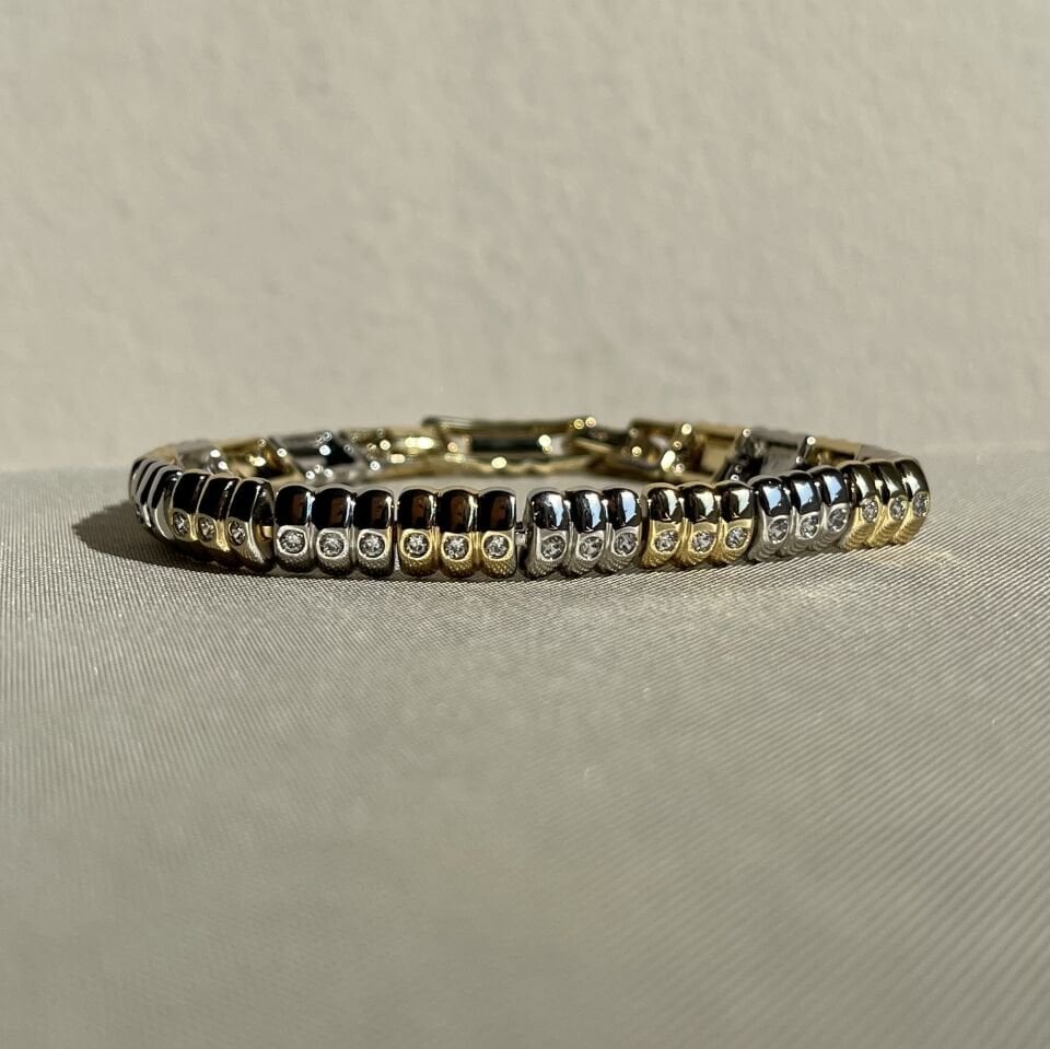 Çift renk pırlanta işçiliği xuping bileklik