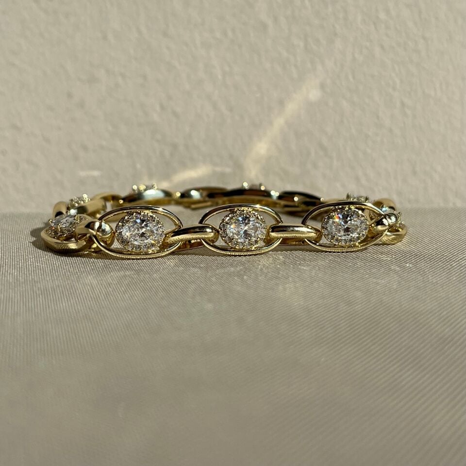 Oval pırlanta montür xuping bileklik