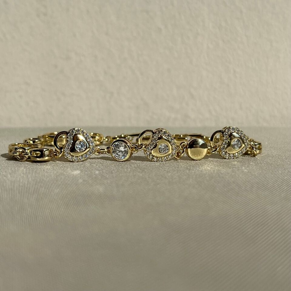 Pırlanta işçiliği kalp xuping bileklik