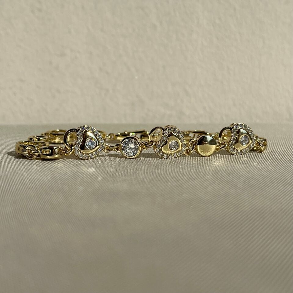 Pırlanta işçiliği kalp xuping bileklik