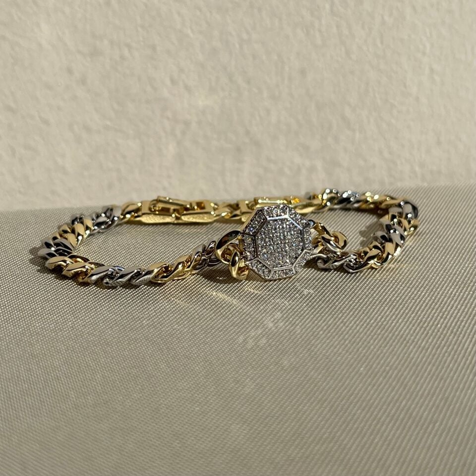 Çift renk pırlanta işçiliği xuping bileklik