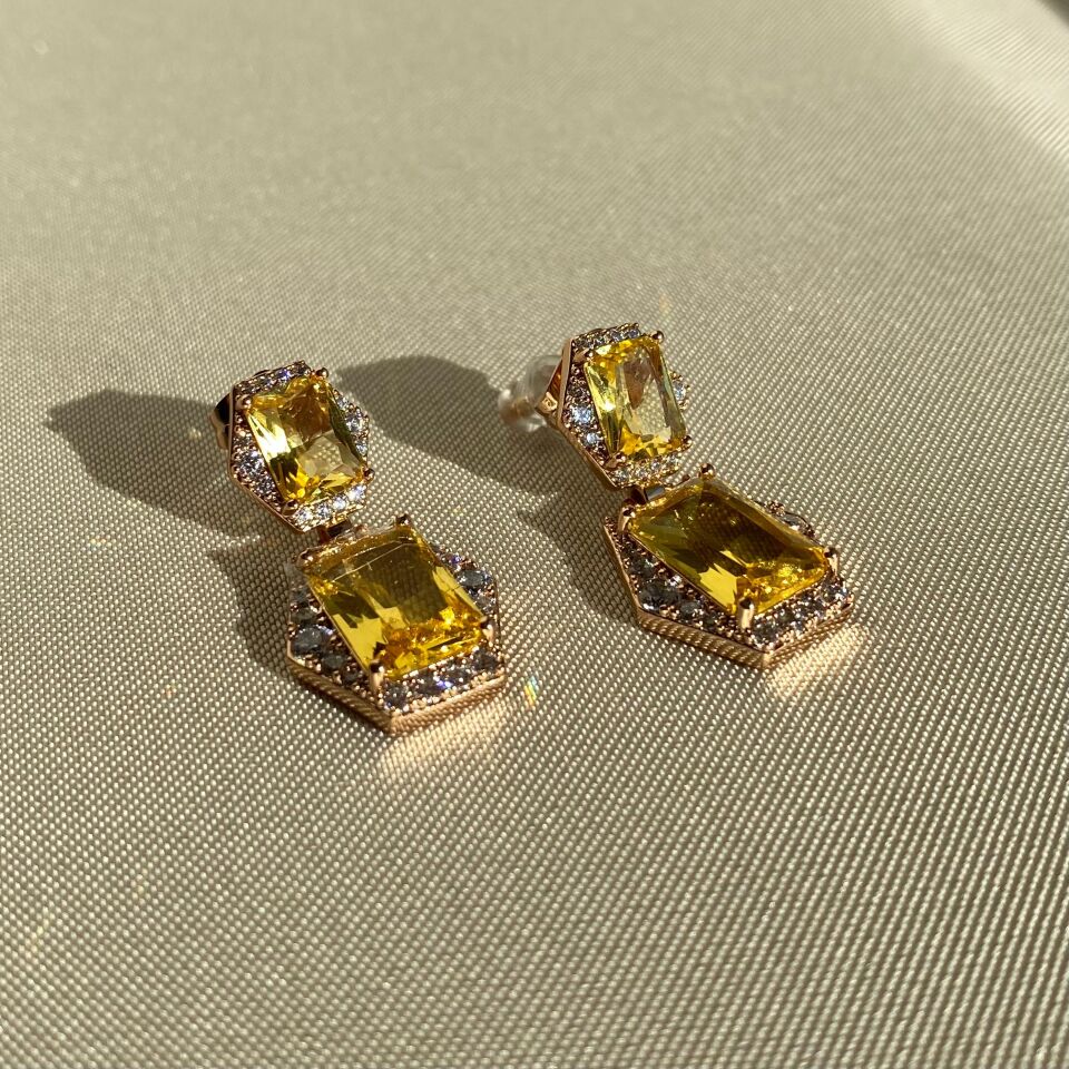 Peridot taş xuping küpe