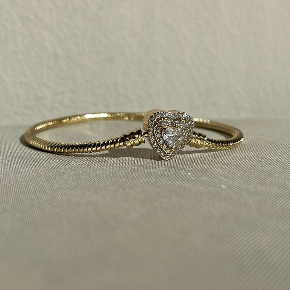 Pırlanta işçiliği kalp xuping bileklik