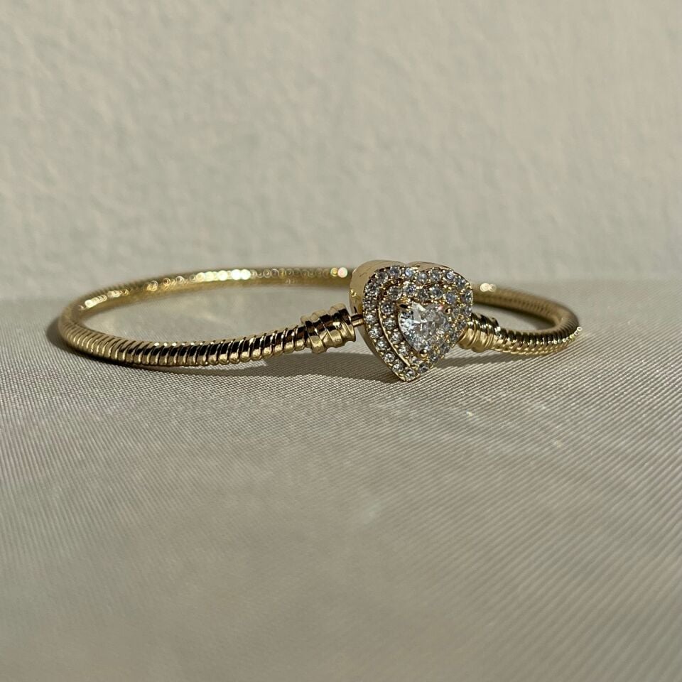 Pırlanta işçiliği kalp xuping bileklik