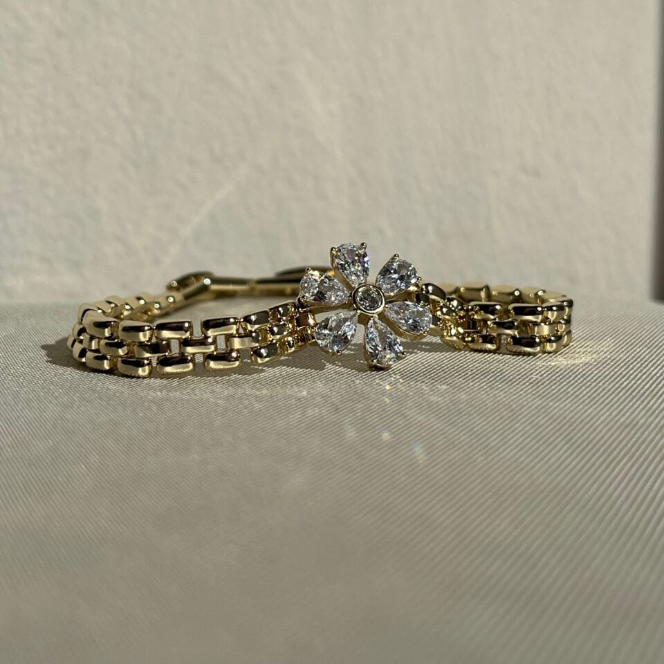 Damla pırlanta montür çiçek xuping bileklik