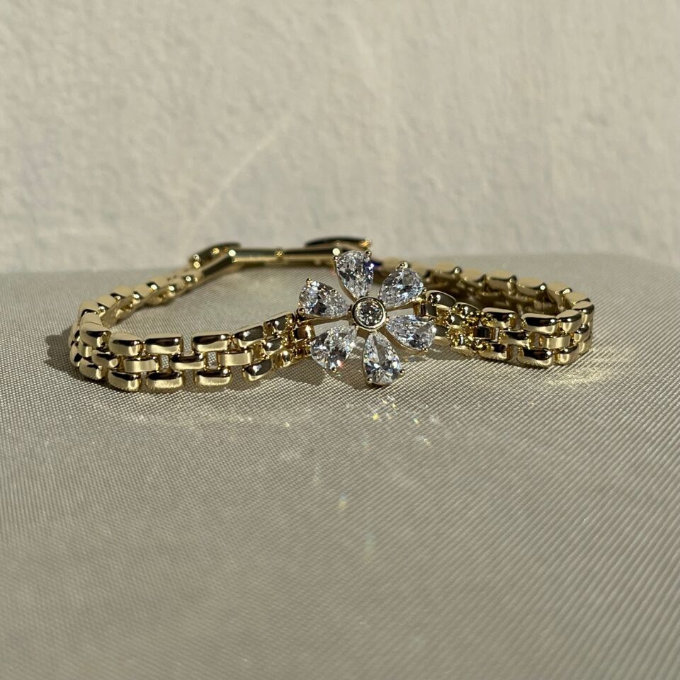 Damla pırlanta montür çiçek xuping bileklik