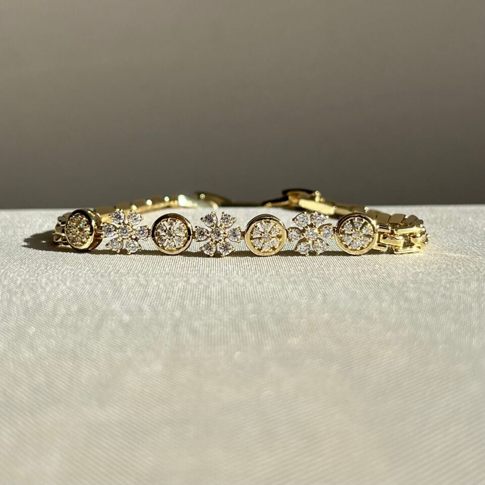 Pırlanta montür çiçek figür xuping bileklik