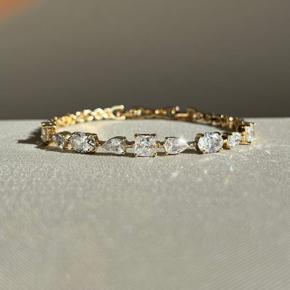 Oval prenses damla pırlanta montür xuping bileklik