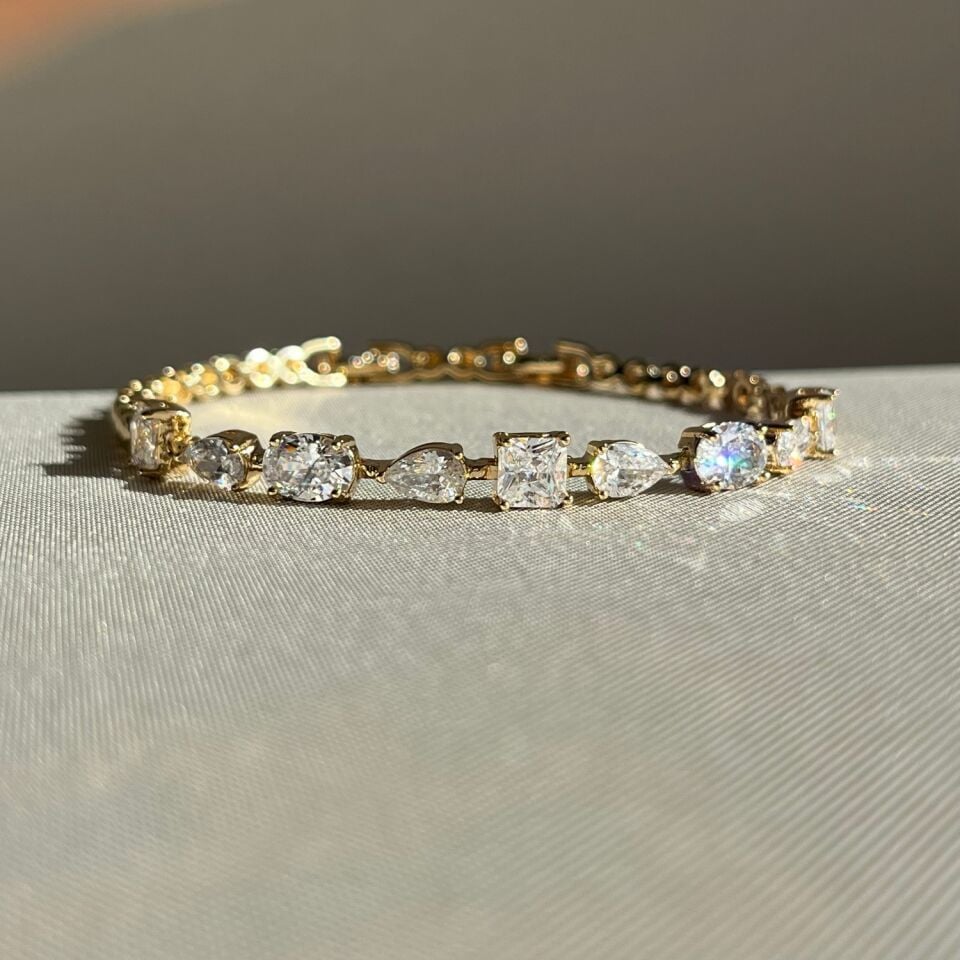 Oval prenses damla pırlanta montür xuping bileklik