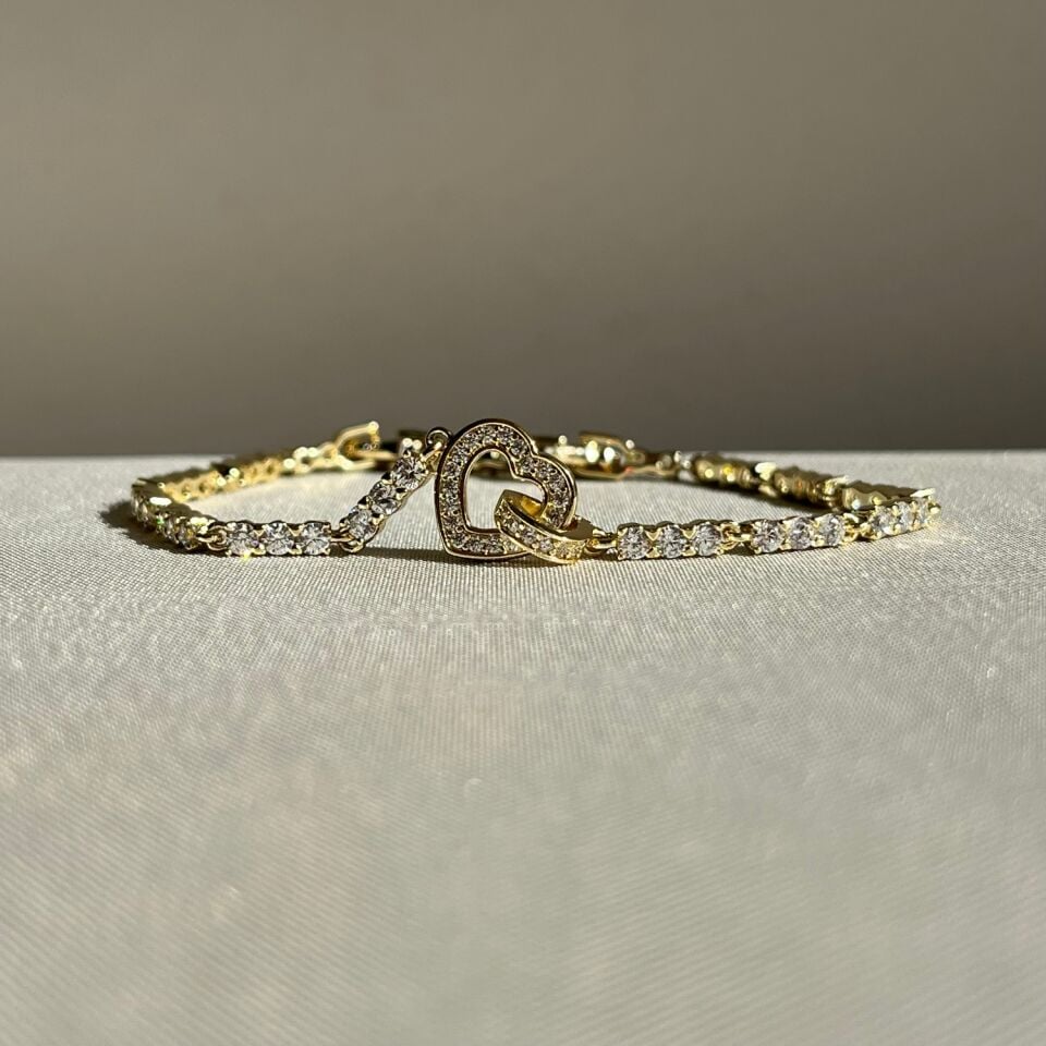 Pırlanta işçiliği kalp figür xuping bileklik