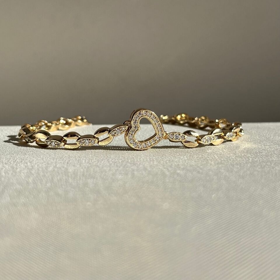 Pırlanta işçiliği kalp figür xuping bileklik