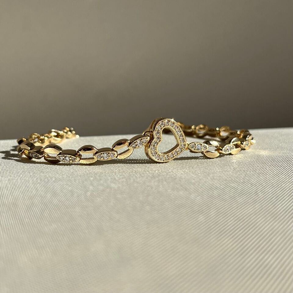 Pırlanta işçiliği kalp figür xuping bileklik