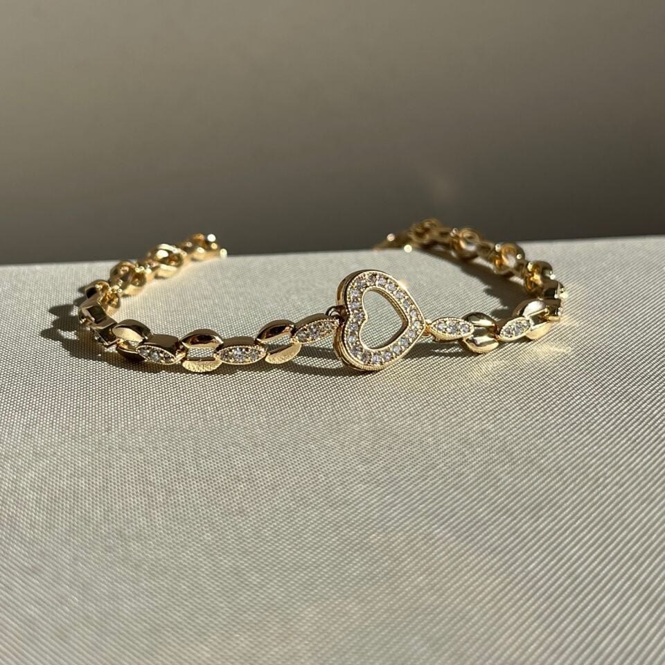 Pırlanta işçiliği kalp figür xuping bileklik