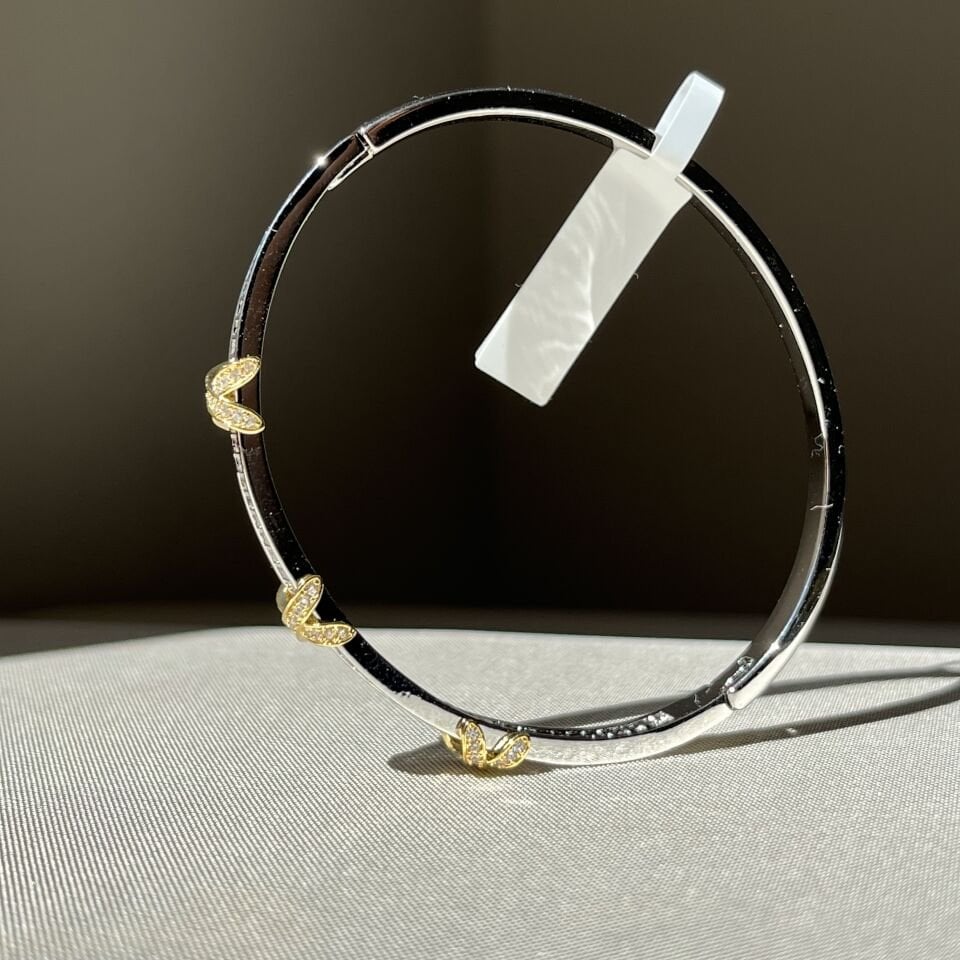 Pırlanta montür çift renk vıp kelepçe