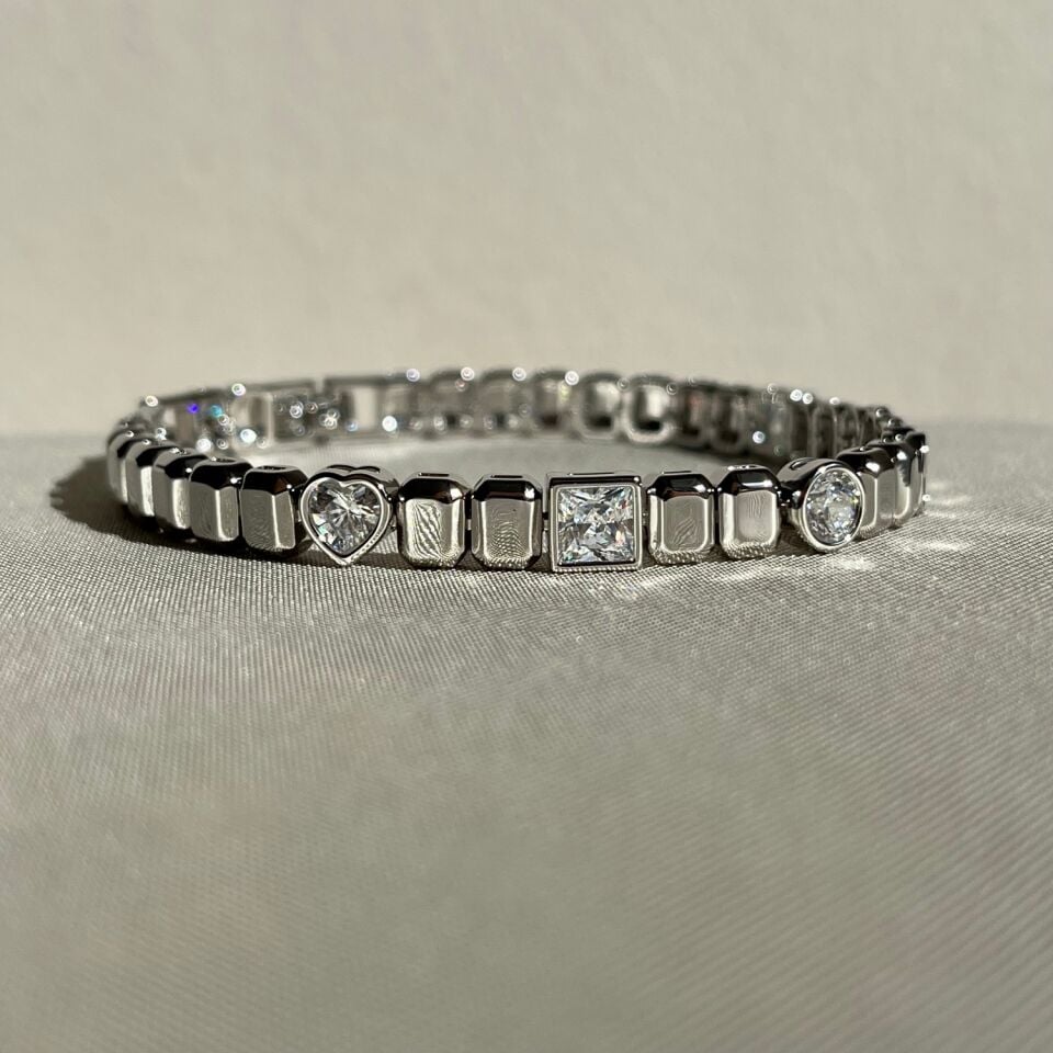 Baget & oval & heart pırlanta montür xuping bileklik