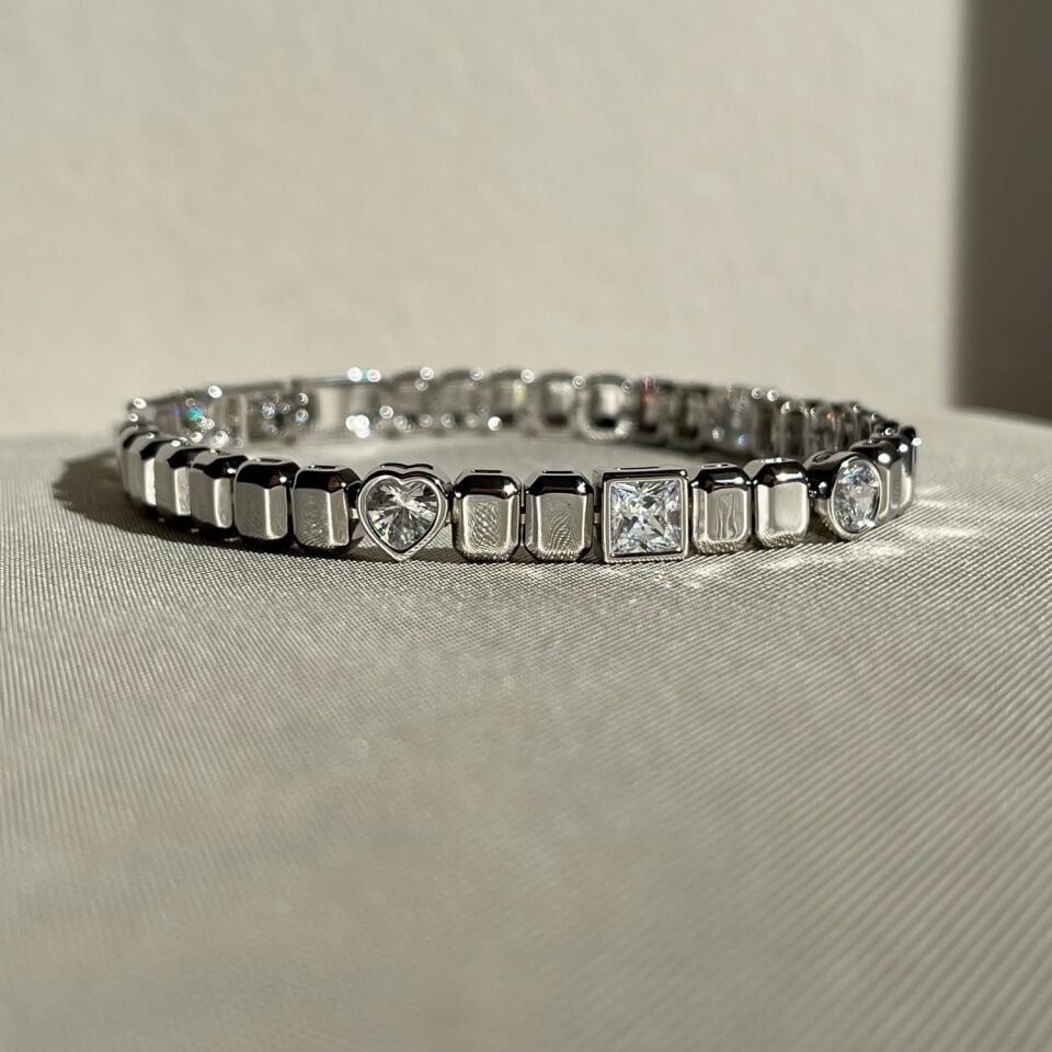 Baget & oval & heart pırlanta montür xuping bileklik