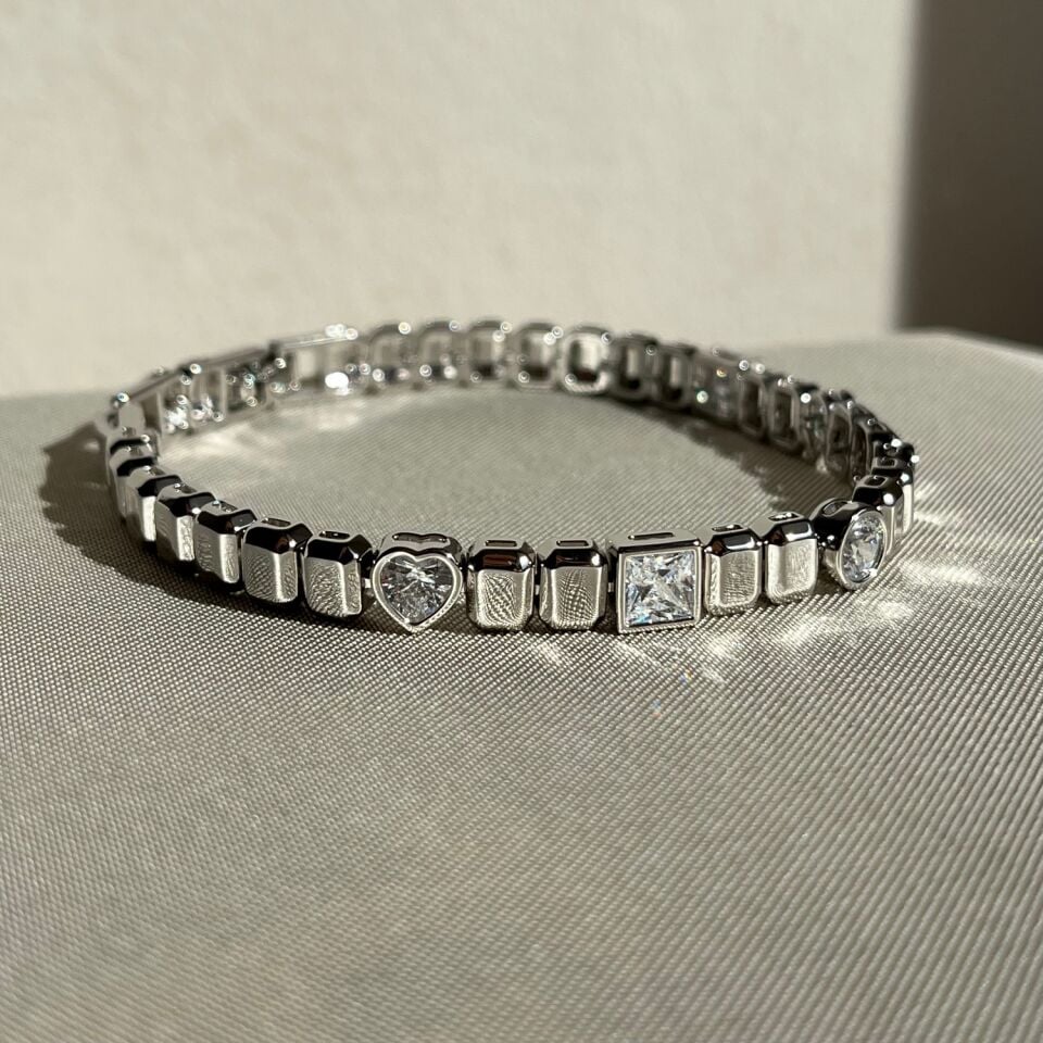 Baget & oval & heart pırlanta montür xuping bileklik