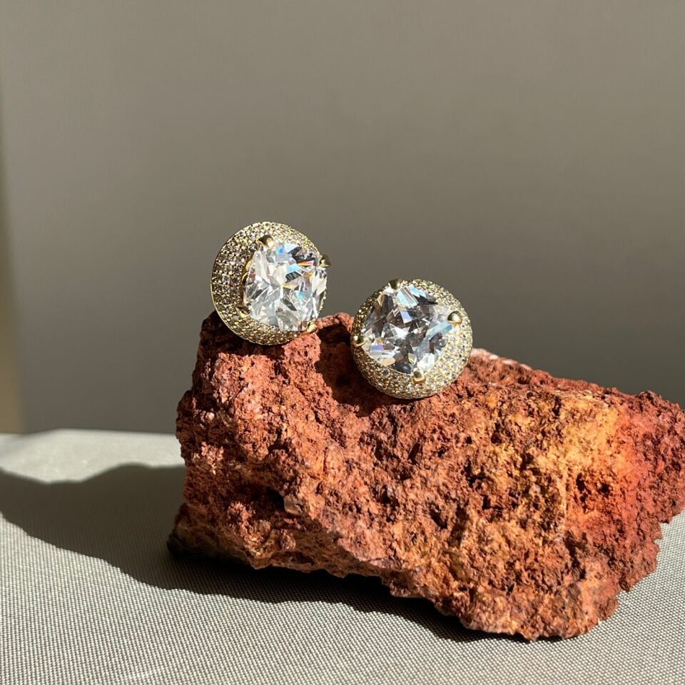 Tektaş prenses pırlanta montür xuping küpe