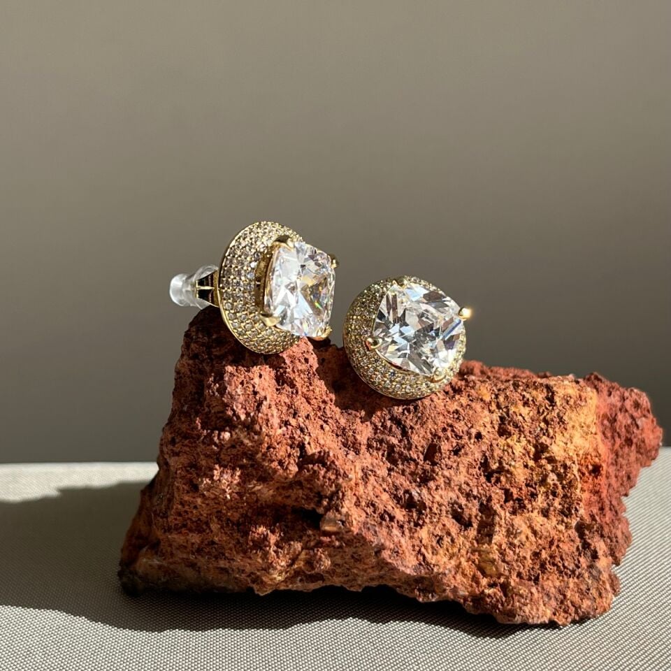 Tektaş prenses pırlanta montür xuping küpe