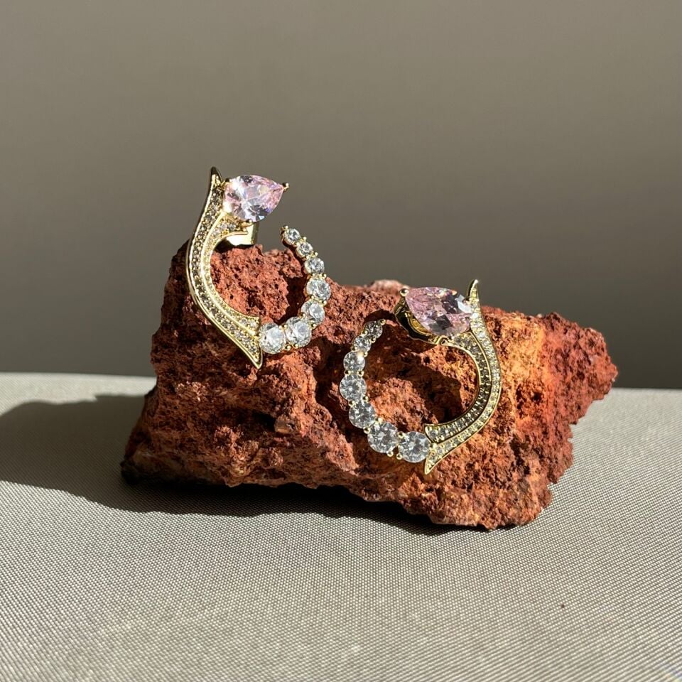 Pembe pırlanta renk xuping küpe