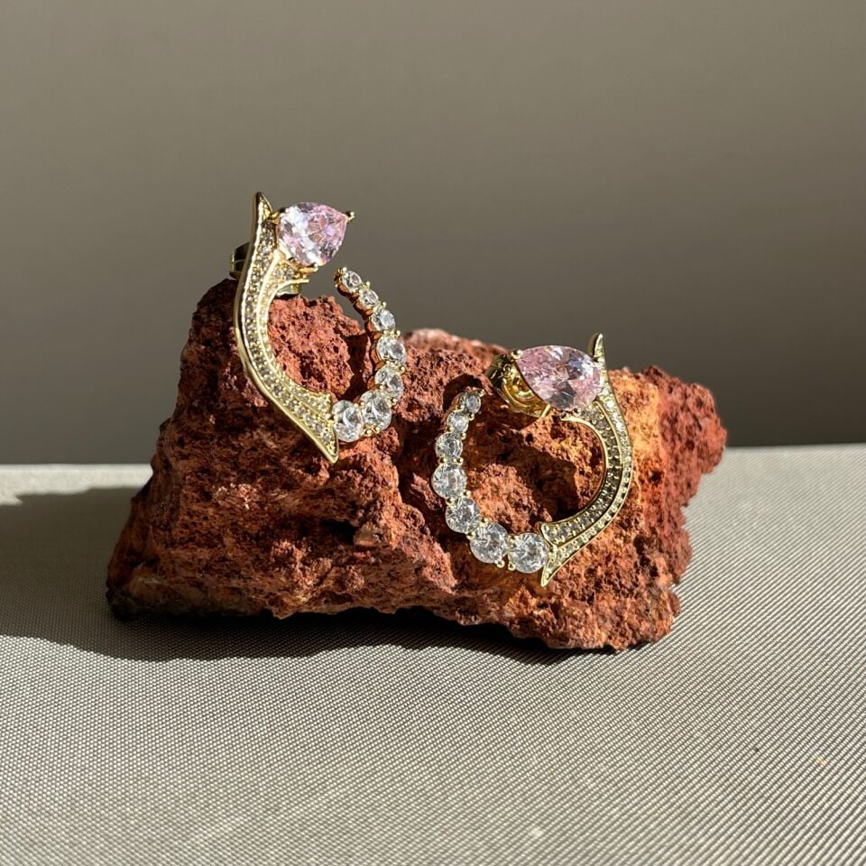 Pembe pırlanta renk xuping küpe