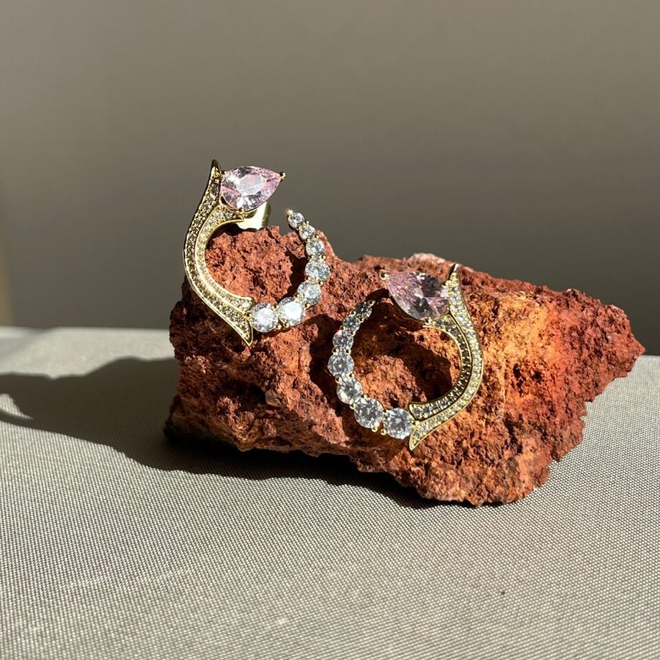 Pembe pırlanta renk xuping küpe